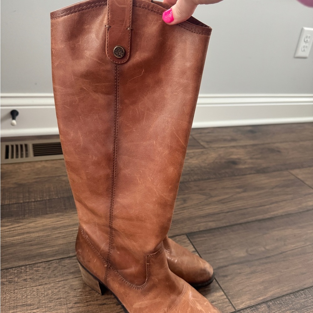 Brown Leather Knee-High Boots